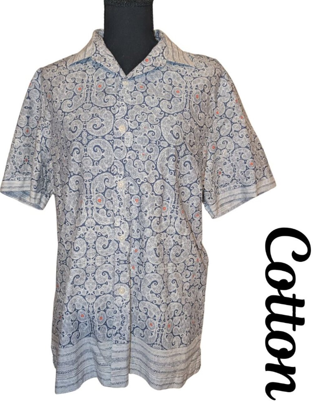 Perry Ellis Mens Cotton Button Down Short Sleeve